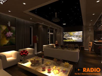 Thiết kết phòng chiếu phim gia đình phố Nguyên Hồng