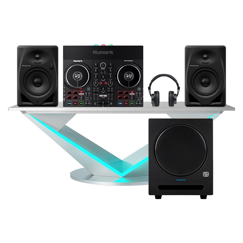 Dàn âm thanh DJ Numark, Pioneer, PreSonus DHD44 (Party Mix Live, Pioneer DJ DM-50D, PreSonus HD9, Eris Sub 8BT)
