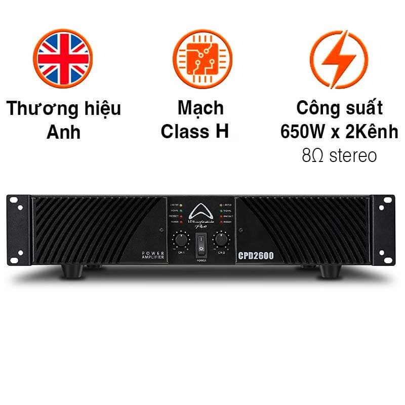 Cục công suất Wharfedale CPD2600, 650W x 2 Kênh