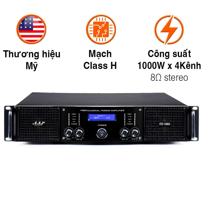 Cục Đẩy Công Suất AAP STD10004, 1000W x 4Kênh