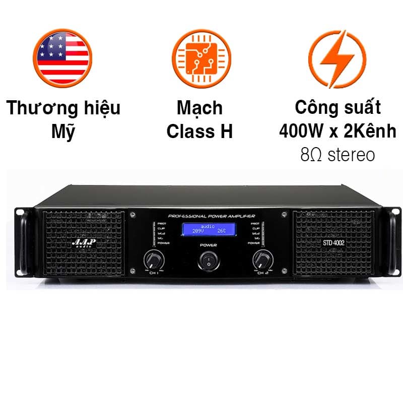 Cục Đẩy Công Suất AAP STD4002, 400W x 2 Kênh