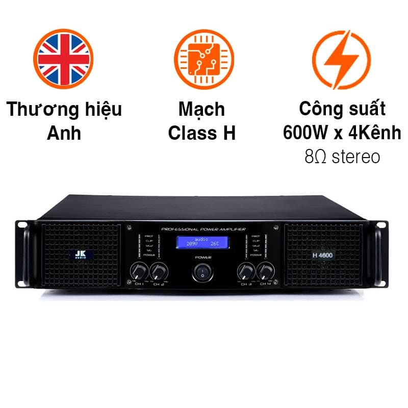 Cục công suất JKAudio H4600, 600W x 4 Kênh, Class H