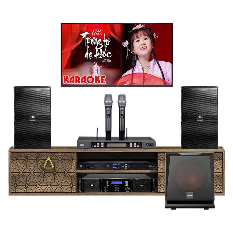 Dàn karaoke gia đình GD90 (Loa JBL KP4012G2, Vang JK X6000 Plus, Đẩy JK H2600, Mic JK B5 Pro, Sub Paramax D30)