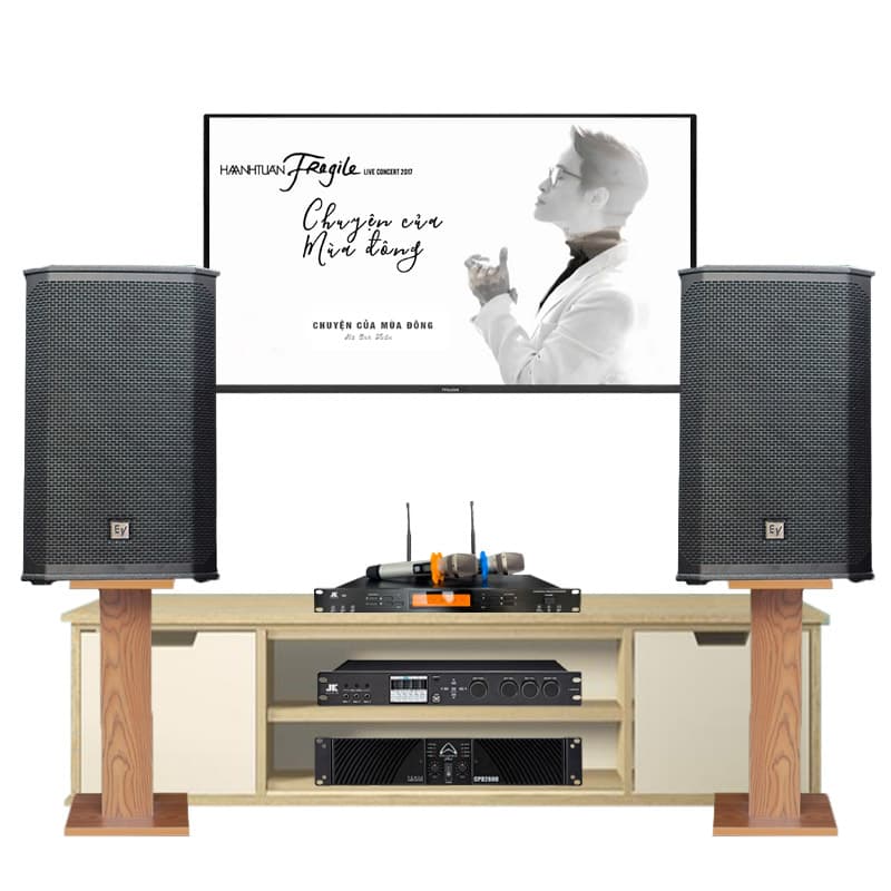 Dàn Karaoke Cao Cấp HDR24 ( Electrovoice EKX12, Công suất, Vang số, Micro không  dây )