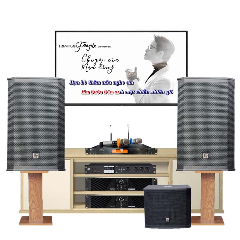Dàn Karaoke Cao Cấp HDR25 ( Electrovoice EKX12, Sub EKX15S, Công suất, Vang số, Micro JKaudio B9 )