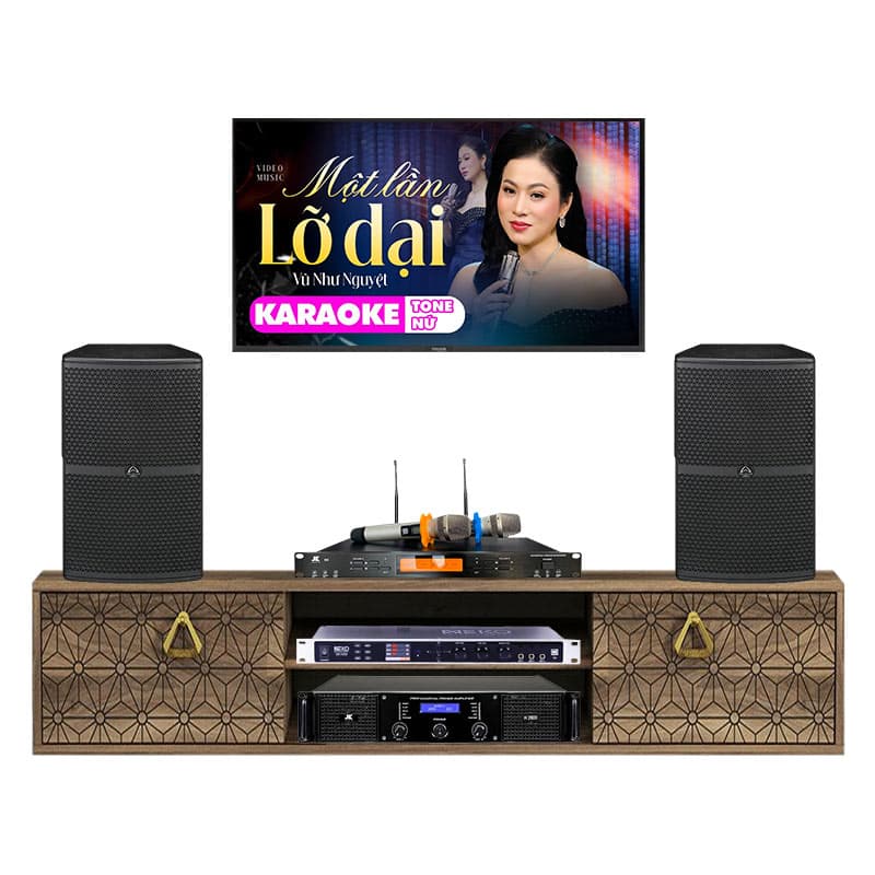 Dàn Karaoke cao cấp HDR45 (Wharfedale Wh12, Công suất, Neko DK1000, Micro JKaudio B9)