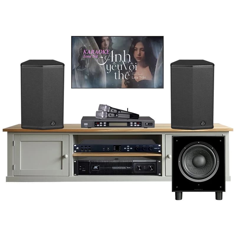 Dàn karaoke gia đình GD39 (Wharfedale Sigma X10, JKAudio D2600, X6000 Plus, K500, sub Wharfedale SW12)