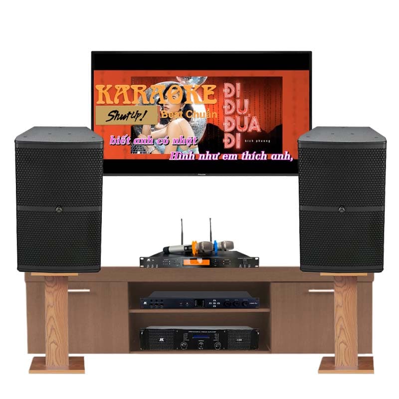 Dàn Karaoke Cao Cấp HDR67 (Wharfedale Wh10 Pro, Công suất H2600, X6000 Plus, Micro JKaudio B9)