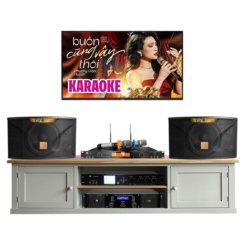 Dàn karaoke gia đình KHD45 (JBL Ki110 Gold Edition, JKAudio H2600, X9000 Pro, B9)