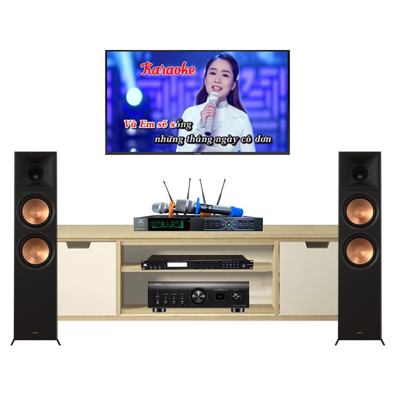 Dàn nghe nhạc và hát Karaoke Klipsch NK21 ( Klipsch RP8000F II, Amply Denon, Micro, Jkaudio X6000 Plus )