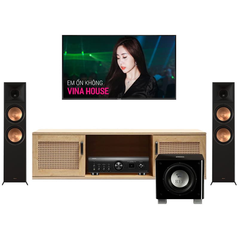 Dàn Nghe Nhạc 2.1 Klipsch, Denon NN64 (Klipsch RP8000F II,  Denon PMA1700Ne, Sub Rel T9X)