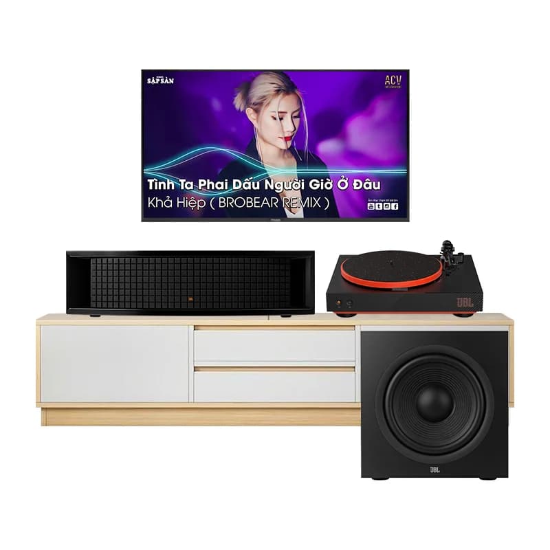 Dàn nghe nhạc JBL NH59 (JBL L75ms Music System màu Black, Stage 220P, Spinner BT màu BLACK / ORANGE)