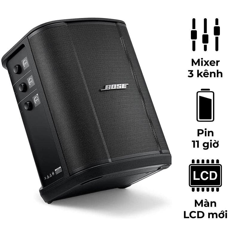 Loa Bose S1 Pro Plus, Pin 11 Giờ, Mixer 3 Kênh, Bluetooth, AUX, XLR, LCD, App Bose Music