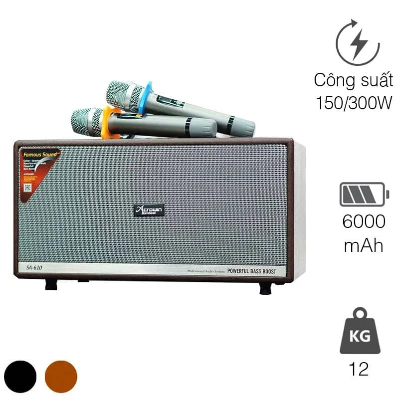 Loa Acrowin SA610, Bass 16cm, 300W, Bluetooth, Optical, Livestream