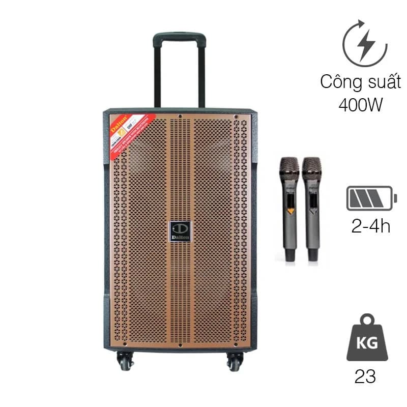 Loa Dalton TS-12G380N, 400W, Bass 30cm, Pin 2h đến 4h, kèm 2 mic