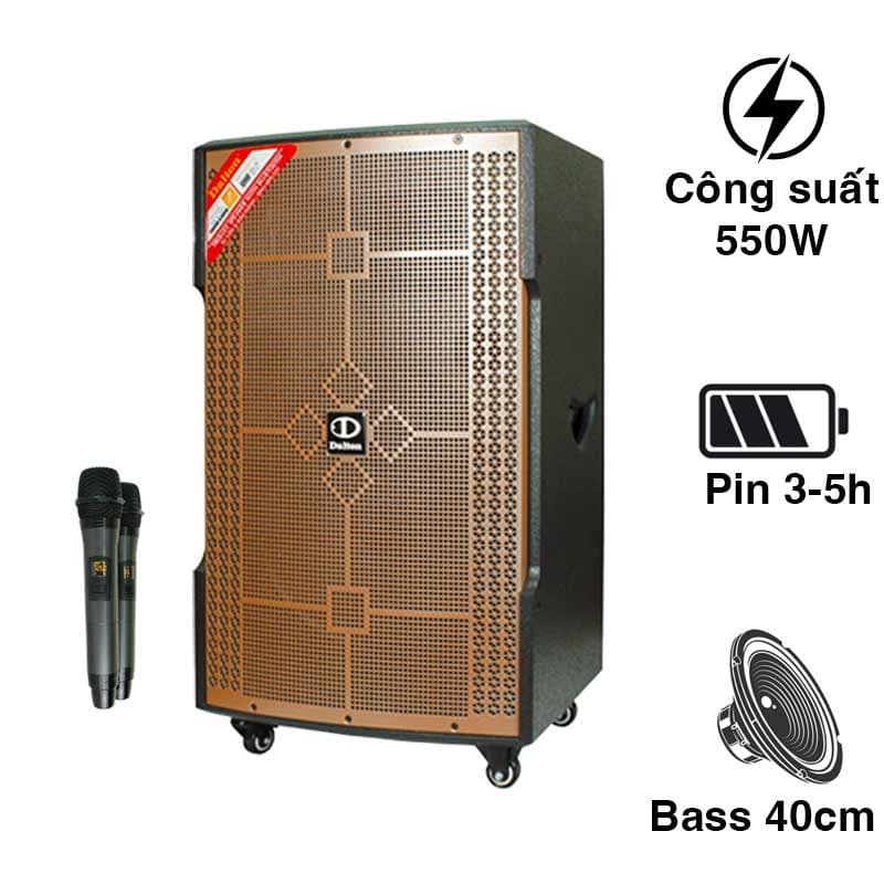 Loa Dalton TS 15G550N, Công suất 550W, Bass 30cm, Pin 3 - 5h, Kèm 2 Tay Mic