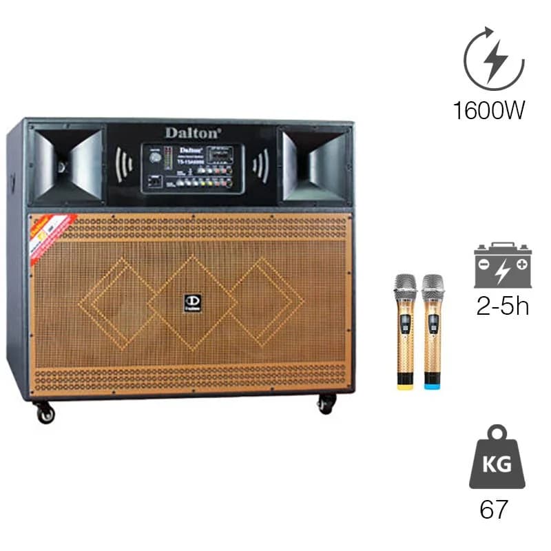 Loa Dalton TS-15A5500, Bass 50cm, Công suất 1600W, Bluetooth 5.2, kèm 2 Mic