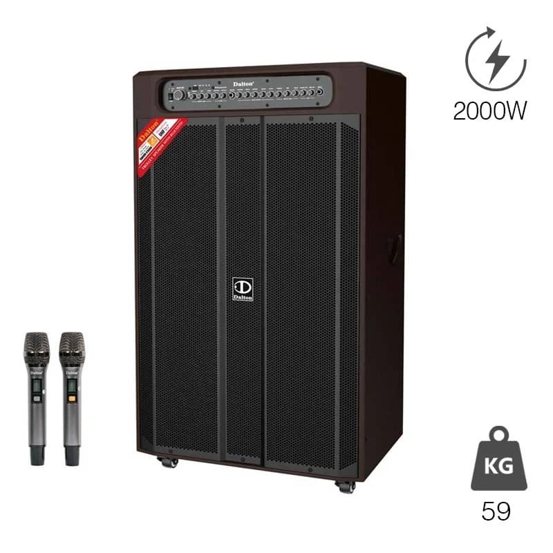 Loa Dalton TS-21A2000, Bass 53cm, Công suất 2000W, Bluetooth 5.2, USB, AUX, Kèm 2 MIC