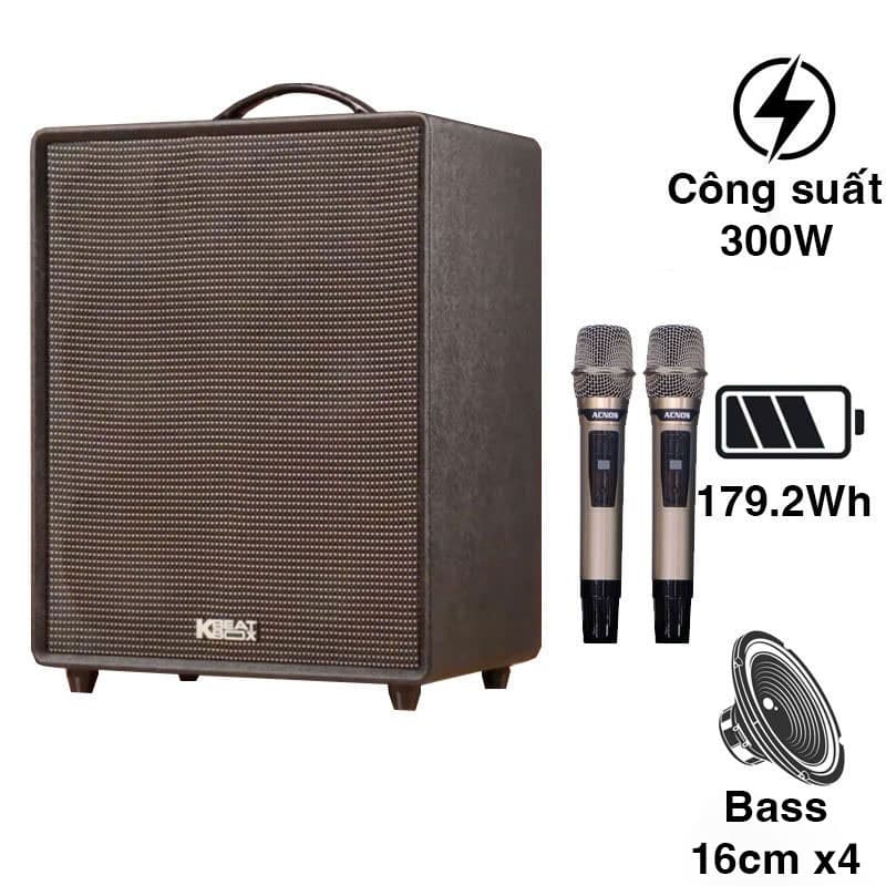Loa Acnos CS552 Plus, Bass 16cm x 4, 300W, Bluetooth 5.0, Kèm 2 Mic