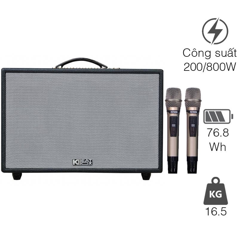 Loa Acnos CS3600 Gen 2, Bass 25cm, 200W, AUX, Optical, Kèm 2 Tay Mic