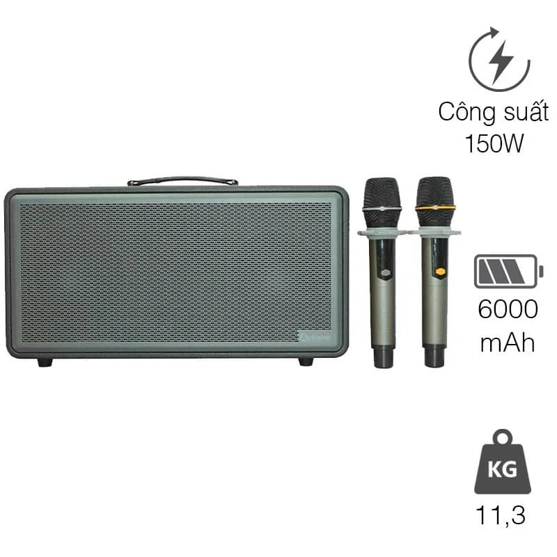 Loa Arirang AM1, Bass 16.5 cm, Công suất 150W, Bluetooth 5.0, USB, Livestream, 2 Micro