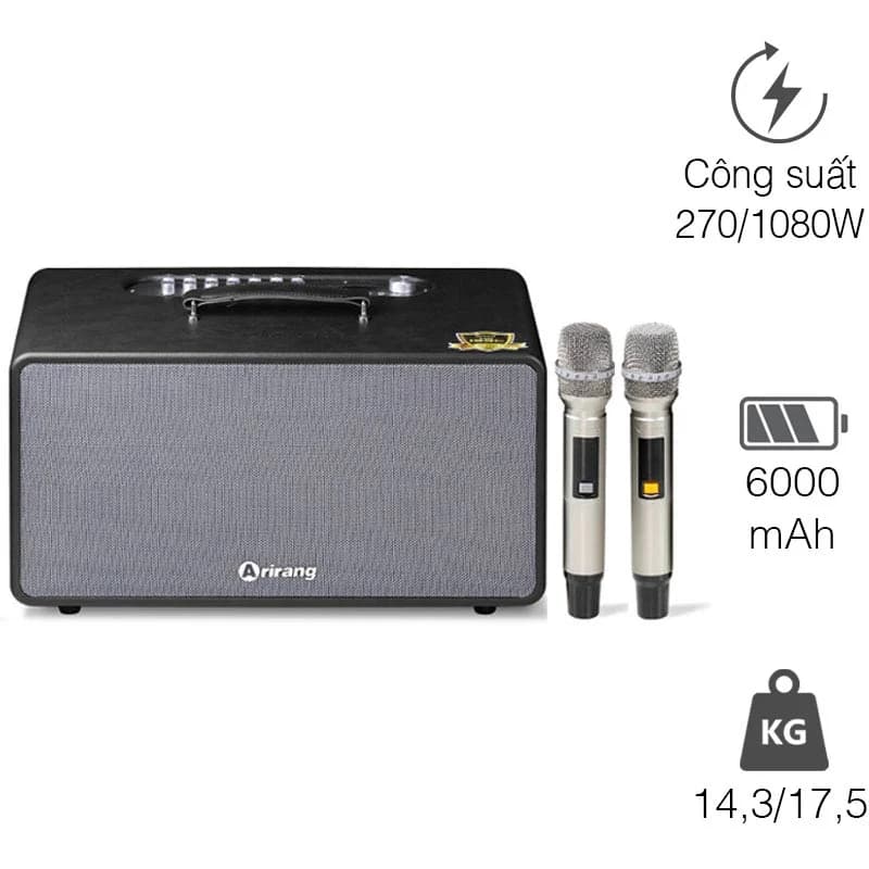 Loa Arirang MB2s, Bass 20cm, Công suất 270W, Bluetooth 5.0, Livestream, 2 Micro