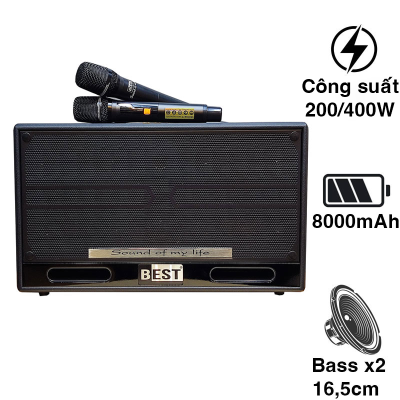 Loa Best S16 Pro, Bass 16cm, Công suất 200W, Bluetooth 5.0