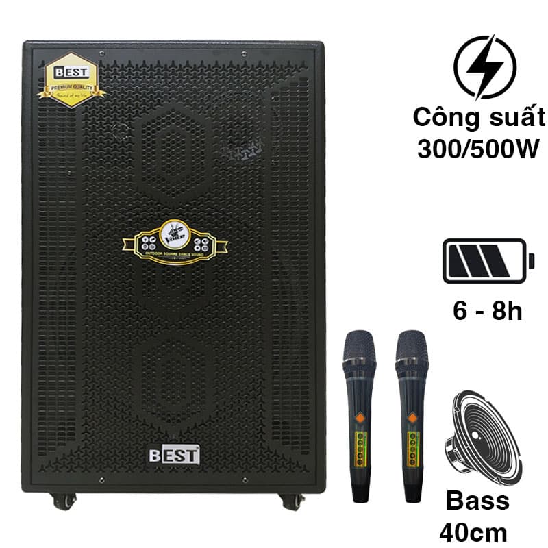 Loa Kéo Best Z40, Bass 40cm, Công suất 300W, Bluetooh, USB, Đài FM