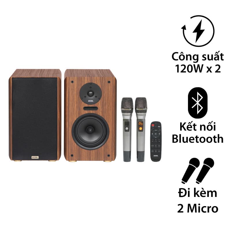 Dàn loa Kadma BS36i (Công suất 240W, Đi Kèm 2 mic, điều khiển, Bluetooth, Optical, Echo)
