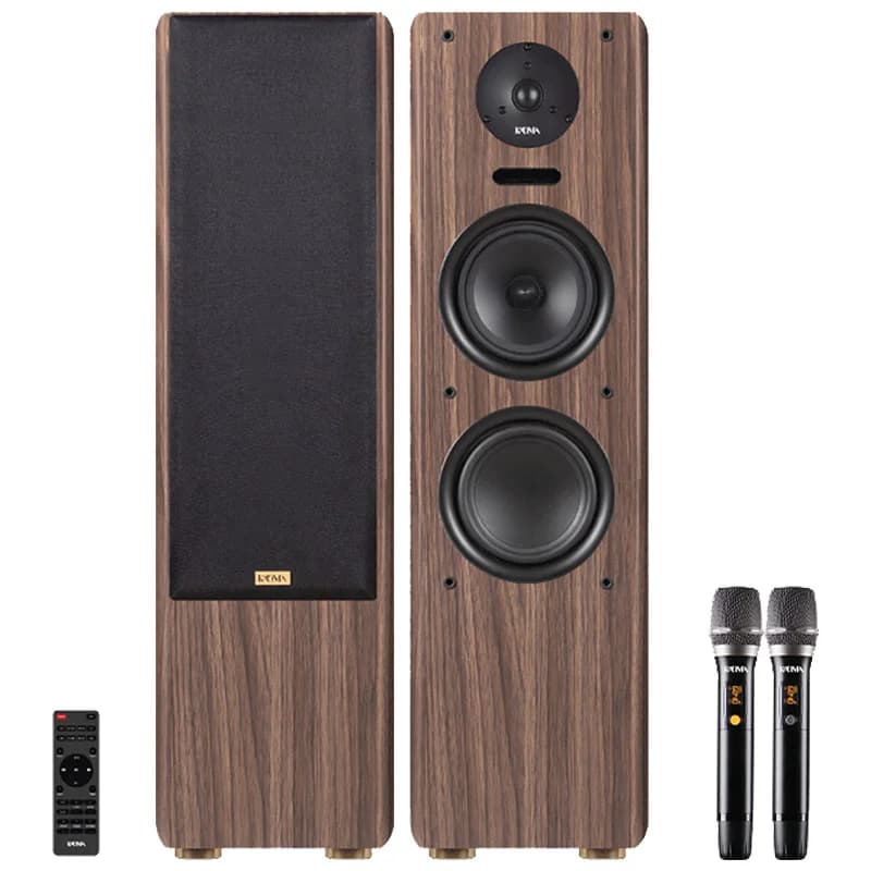 Dàn loa Kadma BS66, Bass 16cm, Công suất 180W x 2 kênh, Bluetooth 5.3, Optical, HDMI, Kèm 2 Mic