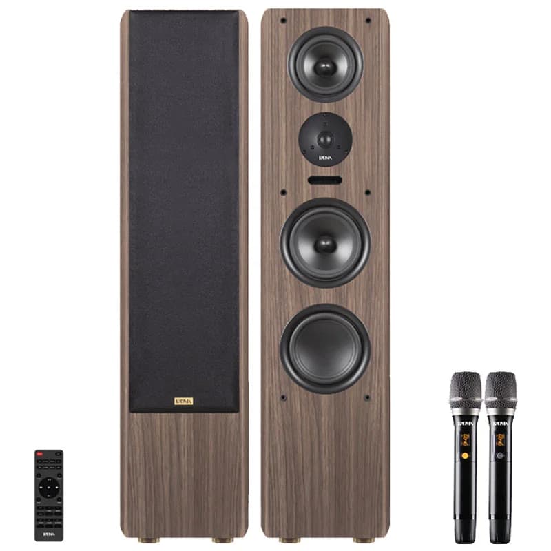 Dàn loa Kadma BS68, Bass 16cm, Công suất 200W x 2 kênh, Bluetooth 5.3, HDMI-ARC, USB, Optical, Kèm 2 Mic