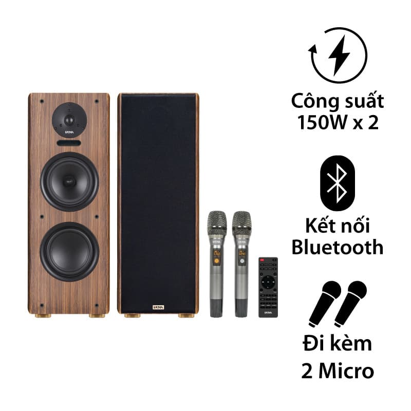 Dàn loa Kadma BS56 ( 3 Đường Tiếng, Công Suất 300W, Bluetooth, Optical, HDMI, Kèm 2 mic, điều khiển )
