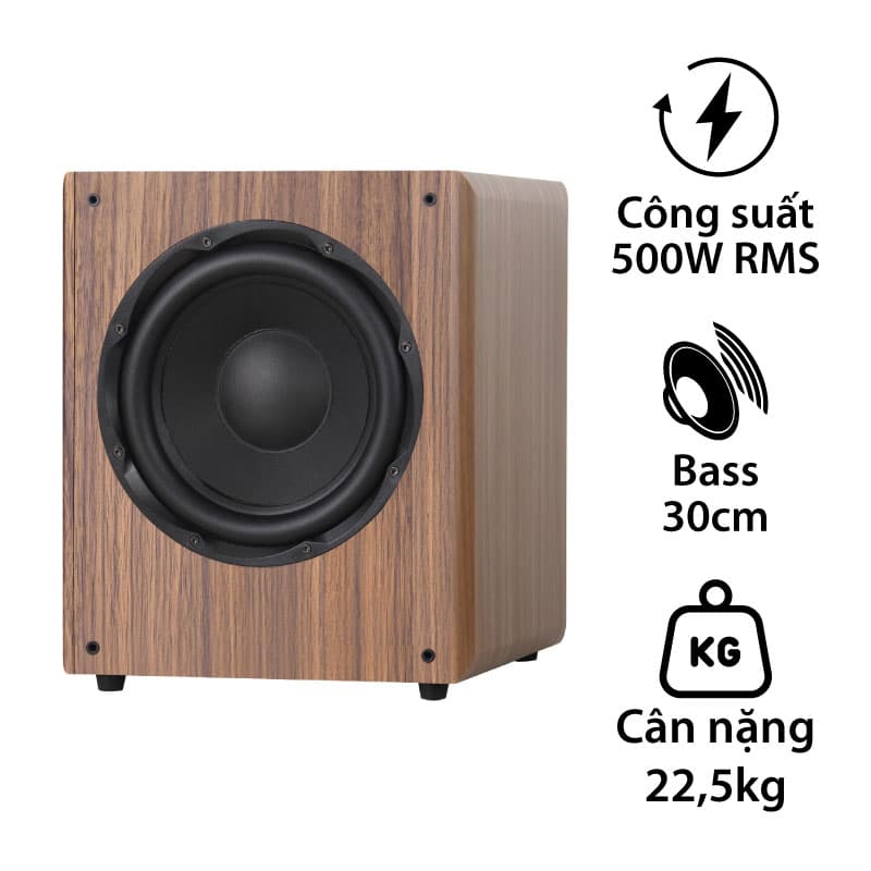 Loa sub Kadma SU30 (Bass 30cm, 500W, Độ nhạy 86dB, RCA)