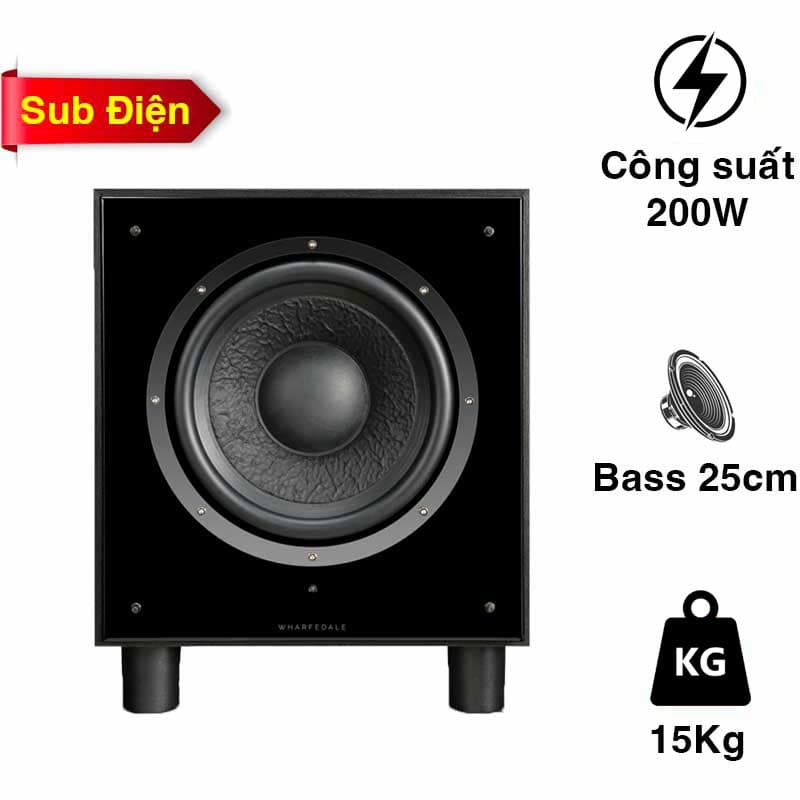 Loa Sub Wharfedale SW10, Sub điện, 200W RMS, Bass 25cm