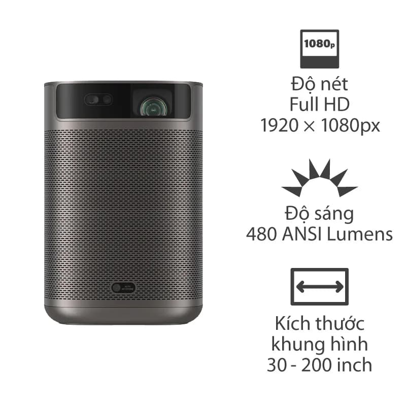 Máy chiếu XGIMI Mogo 2 Pro, 400 ISO lumen(480 ANSI Lumens), Full HD (1920 x 1080p) 30-200 inch, Wifi, Bluetooth, Android tv 11