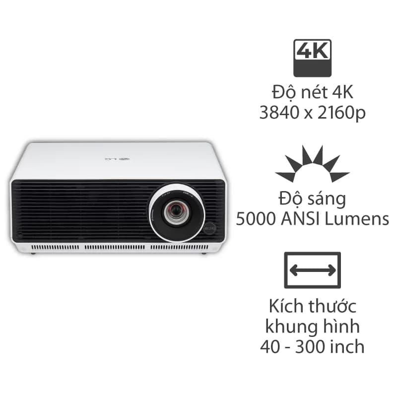 Máy chiếu 4K LG BU50RG, 5000 ANSI Lumens, 4K UHD (3840×2160) 40-300 inch, HDMI ARC, USB, Bluetooth, Wifi