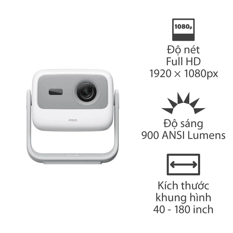 Máy Chiếu Jmgo N1s, 900 ANSI Lumens, Full HD (1920x1080p) 40-180 inch, Bluetooth, Wifi, USB, HDMI, Google TV