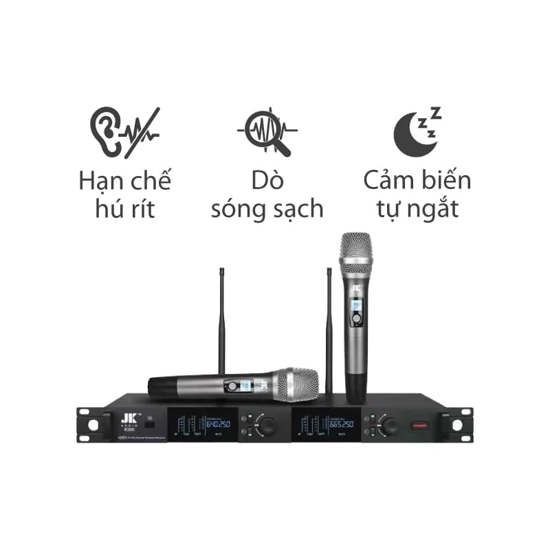 Micro Không Dây JKAudio K300, Cảm biến tự ngắt, Dò sóng sạch