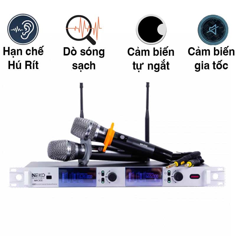 Micro Không Dây Neko MK300, Cảm biết gia tốc, Cảm biến tự ngắt, Dò sóng sạch