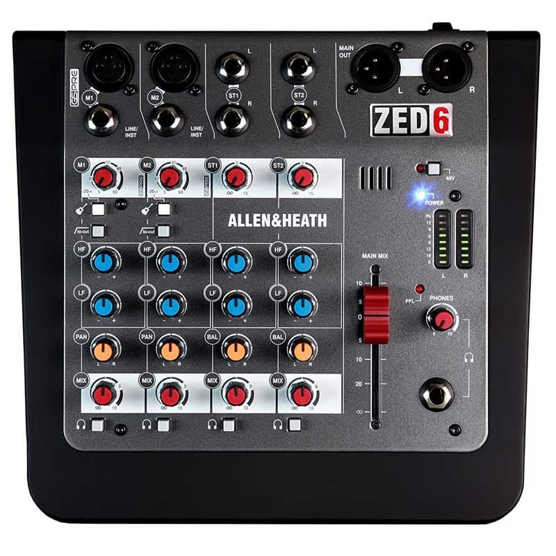 Mixer Allen &amp; Heath ZED-6, analog mixer, 4 kênh