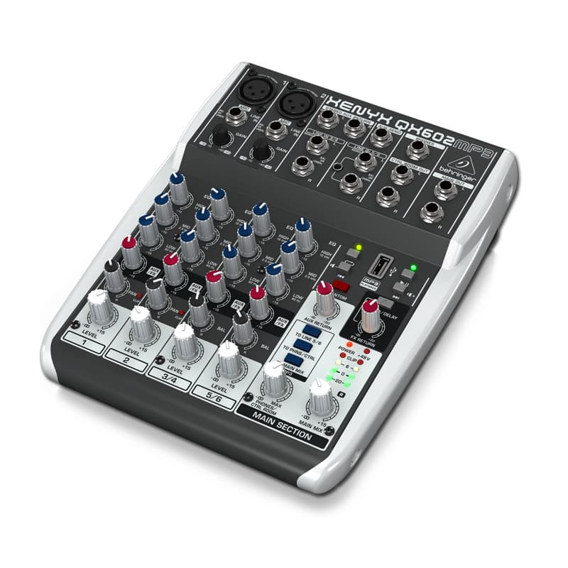 Bàn Mixer Behringer Xenyx QX602MP3 6 Inputs, 2 Bus