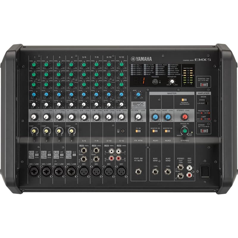 Bàn Mixer Yamaha EMX5, 12 Kênh, Mixer kèm công suất