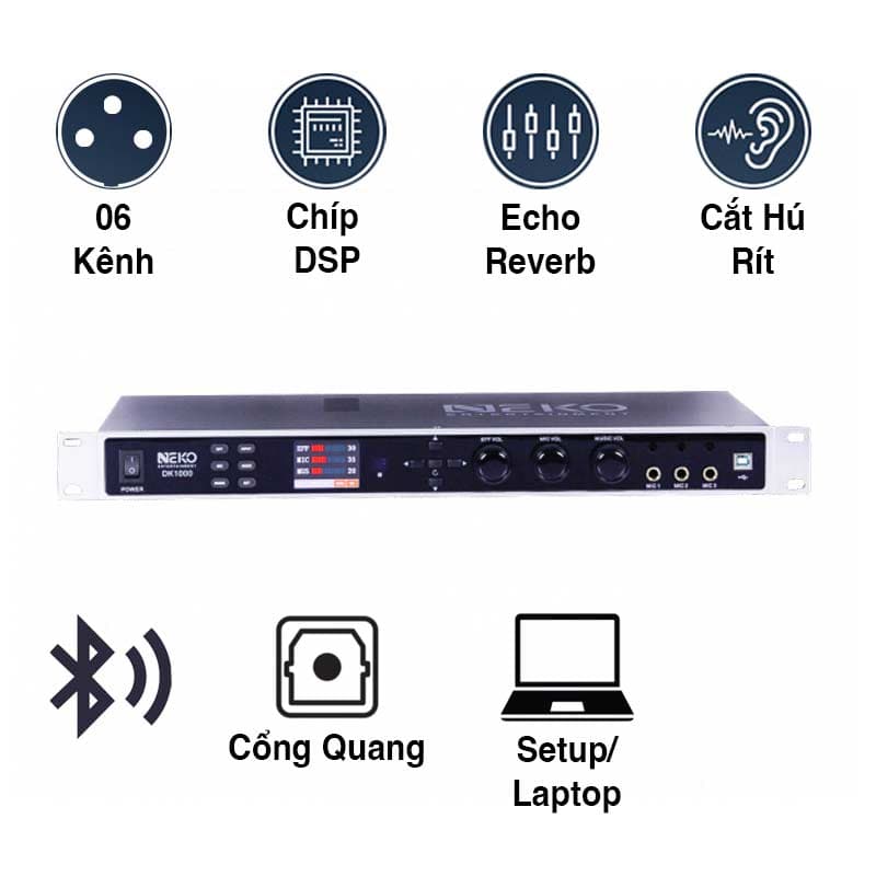 Vang Số NEKO DK1000, 6CH, Optical, Chống hú 98%