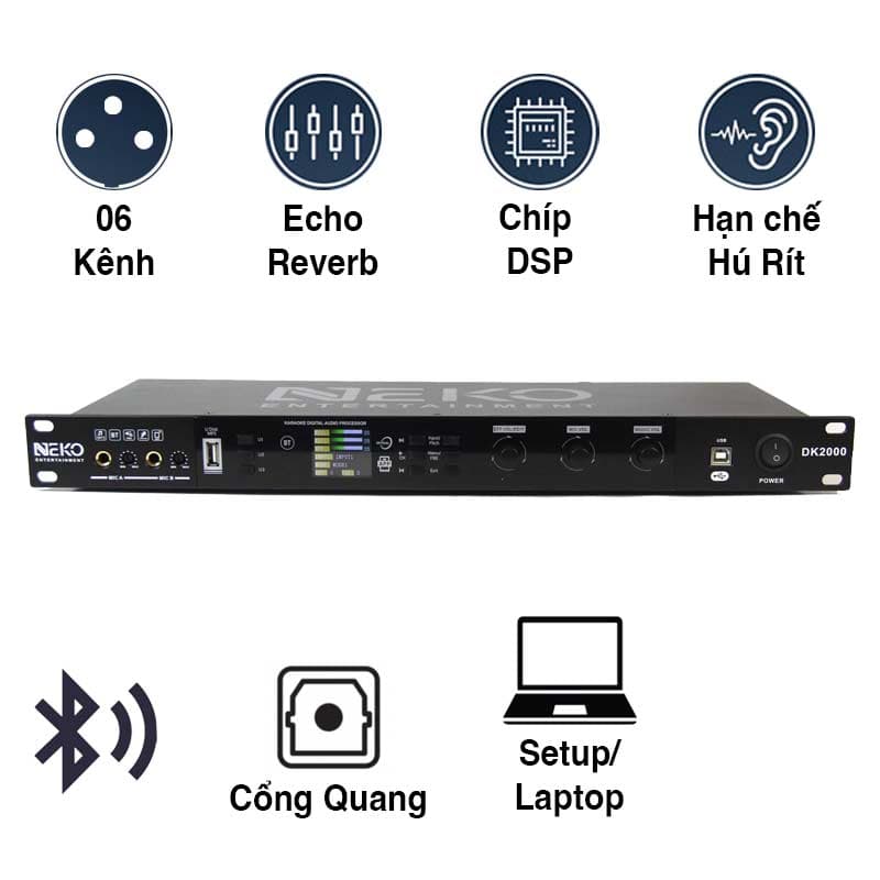 Vang số Neko DK2000, DSP, Optical, Bluetooth, Echo+ Reverb