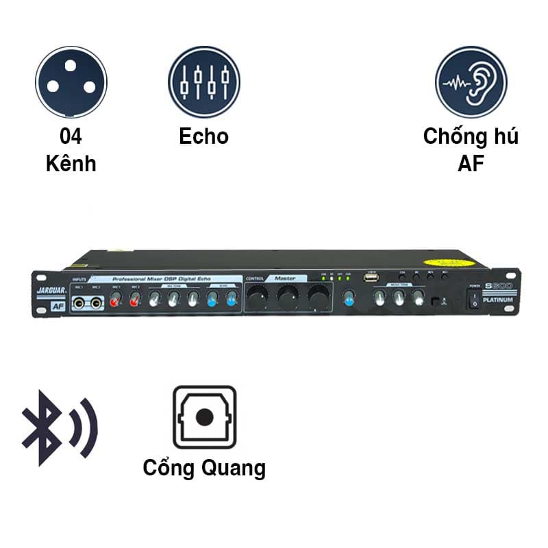 Vang cơ Jarguar S600 Platinum, 4CH, Optical, Chống hú rít AF, Bluetooth