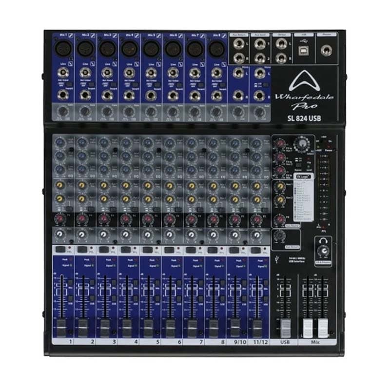 Bàn Mixer Wharfedale SL824USB, 12 Kênh, Analog