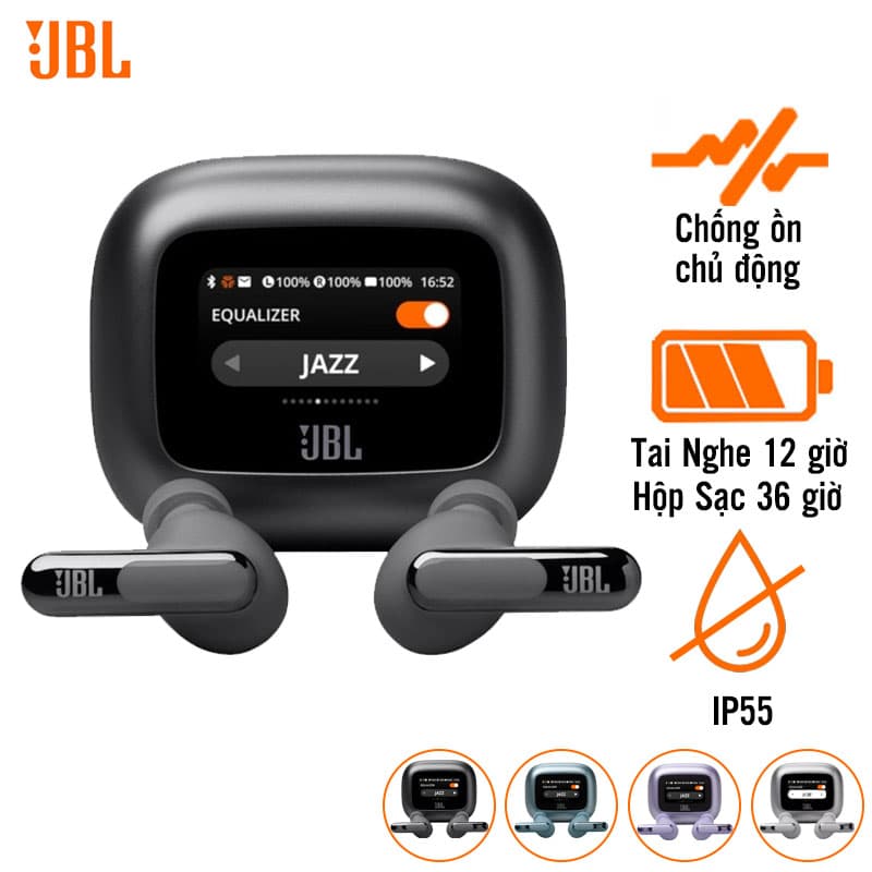 Tai nghe JBL Live Beam 3 (Không Dây, Chống Ồn, Bluetooth 5.3, IP55, Pin 48 Giờ, HiRes)