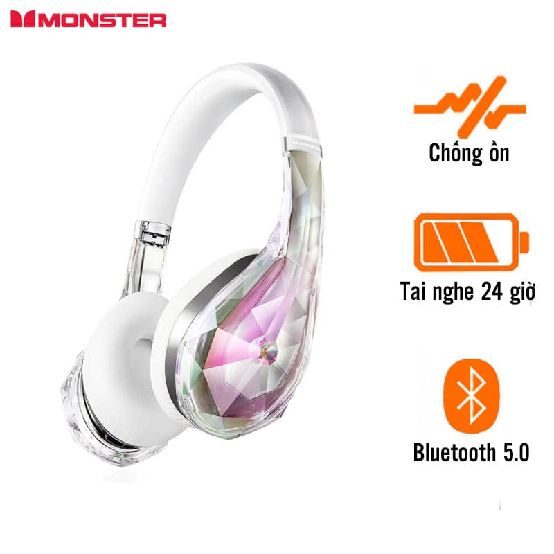 Tai Nghe Monster Aria (Chụp Tai, Chống Ồn, Pin 24 Giờ, Bluetooth 5.0)
