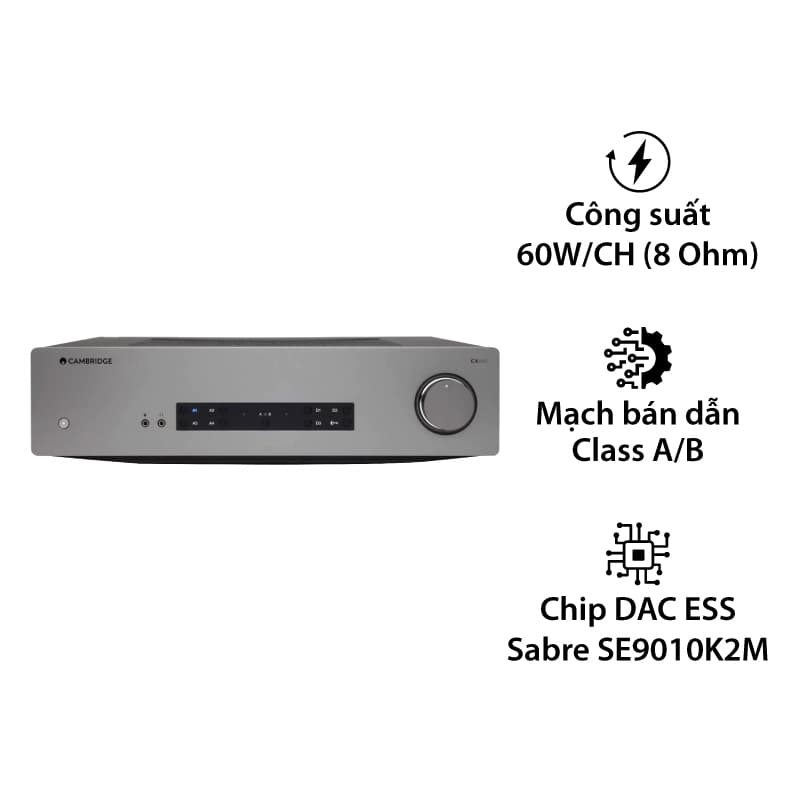 Amply Cambridge Audio CXA 61, 2 Kênh, 60W/CH (8 Ohm), Bluetooth Amply Cambridge Audio CXA 61, 2 Kênh, 60W/CH (8 Ohm), Bluetooth