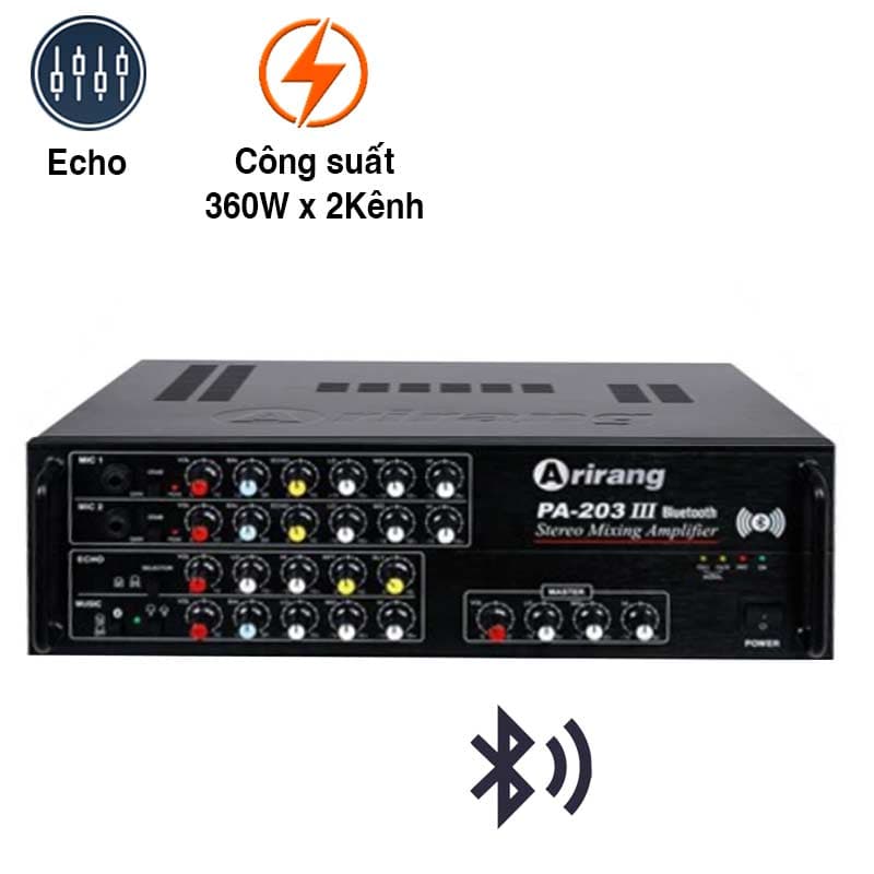 Amply Arirang PA 203III Bluetooth 360W/ 2Kênh Amply Arirang PA 203III Bluetooth 360W/ 2Kênh